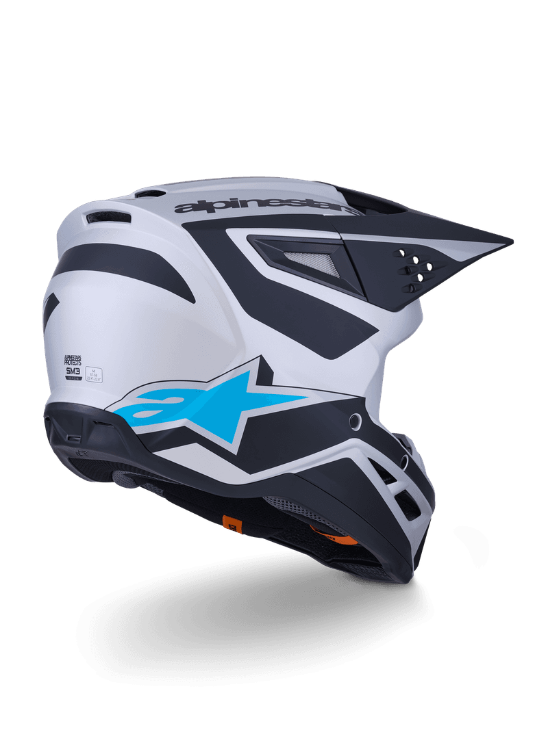 Alpinestars S-M3 Heat hjelm sølv/blå/svart matt