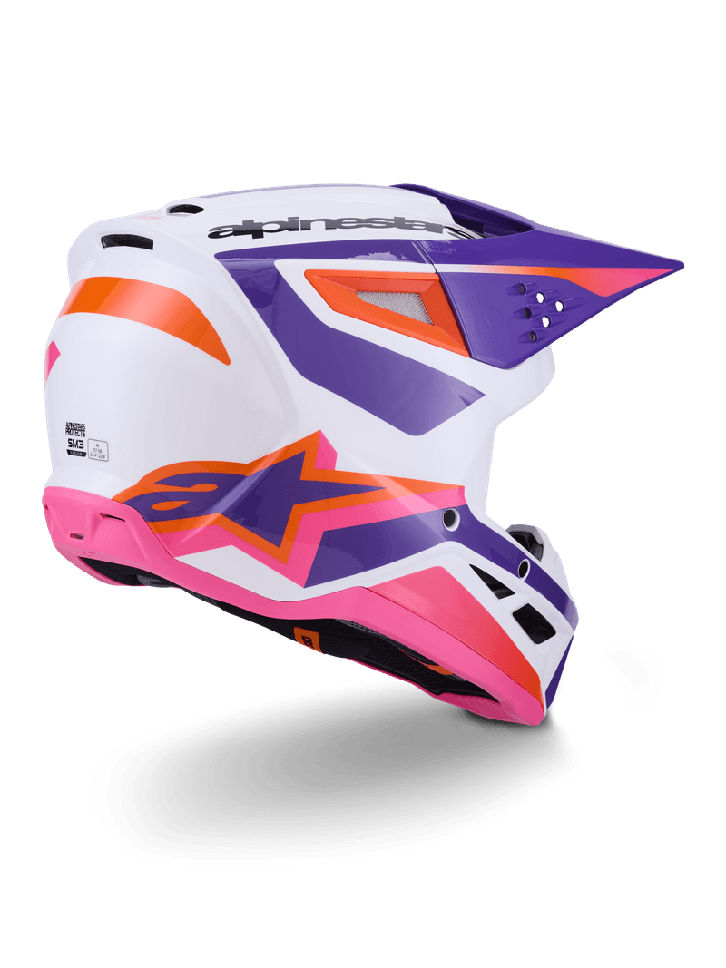 Alpinestars S-M3 Heat hjelm hvit/lilla/rosa