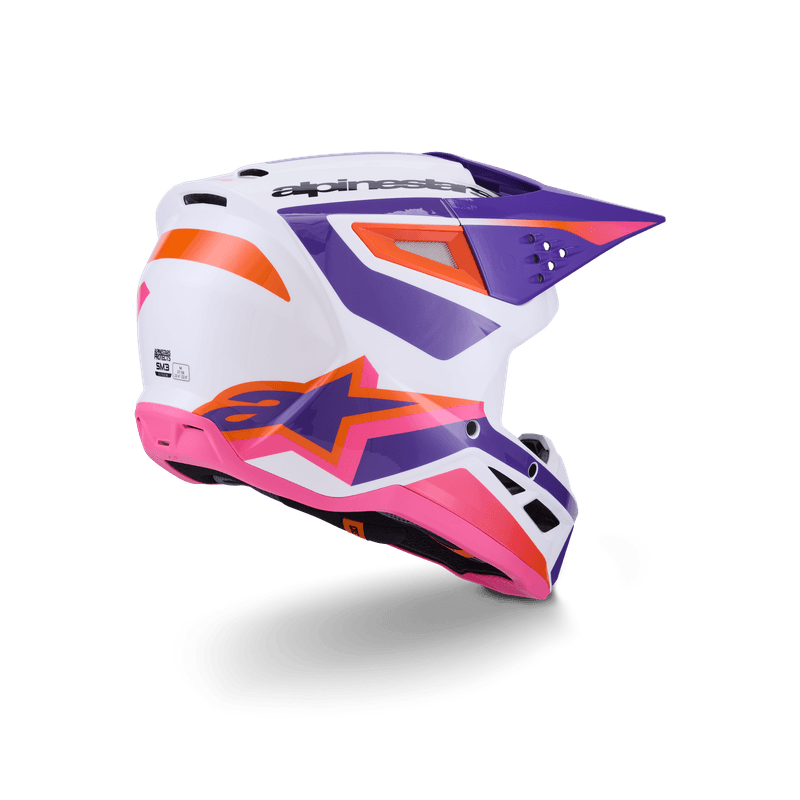 Alpinestars S-M3 Heat hjelm hvit/lilla/rosa