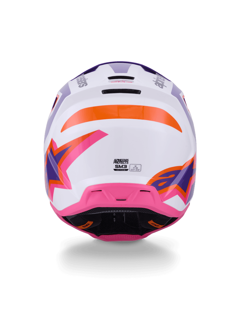Alpinestars S-M3 Heat hjelm hvit/lilla/rosa