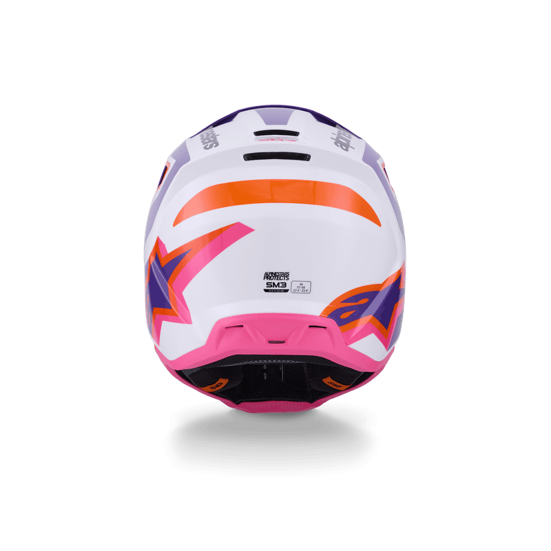 Alpinestars S-M3 Heat hjelm hvit/lilla/rosa