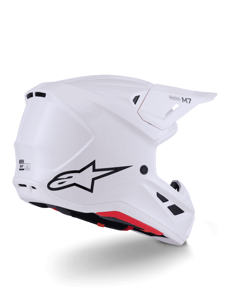 Alpinestars S-M7 Solid hjelm hvit blank