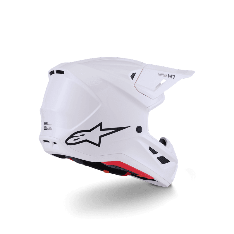 Alpinestars S-M7 Solid hjelm hvit blank