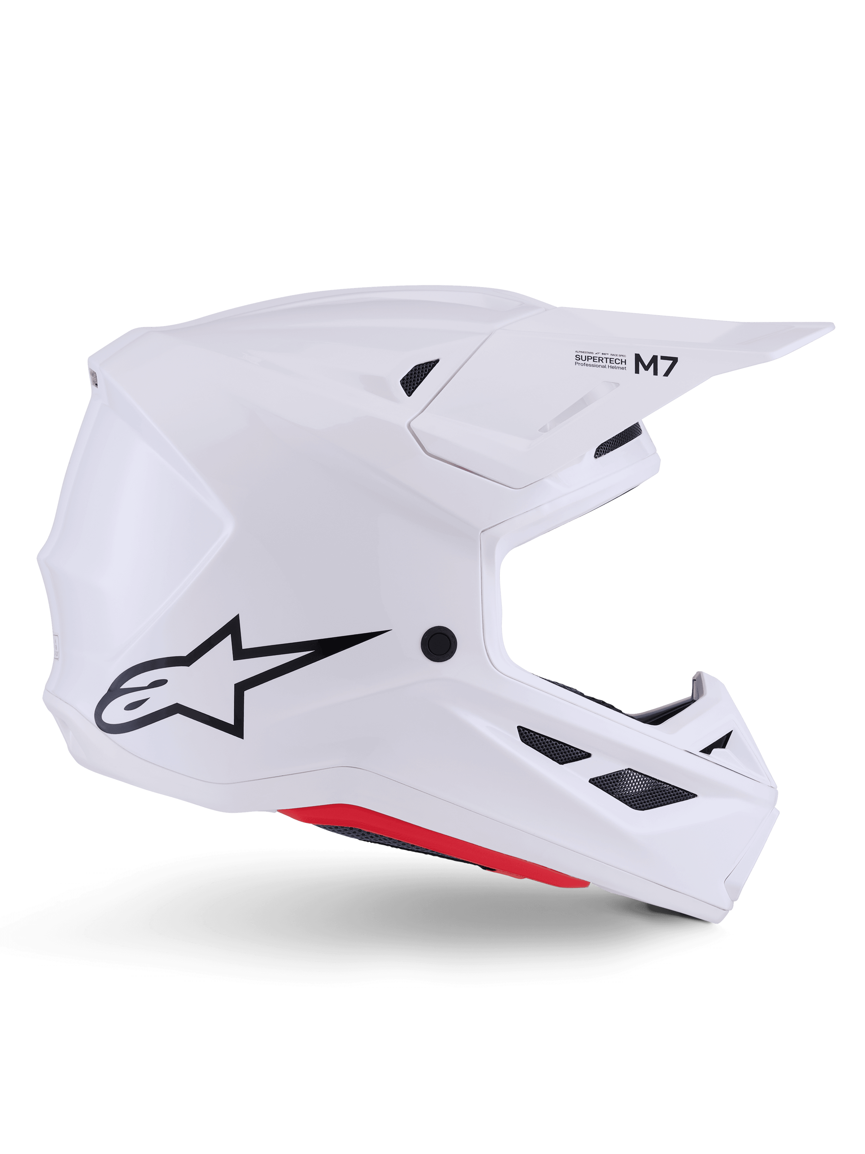Alpinestars S-M7 Solid hjelm hvit blank