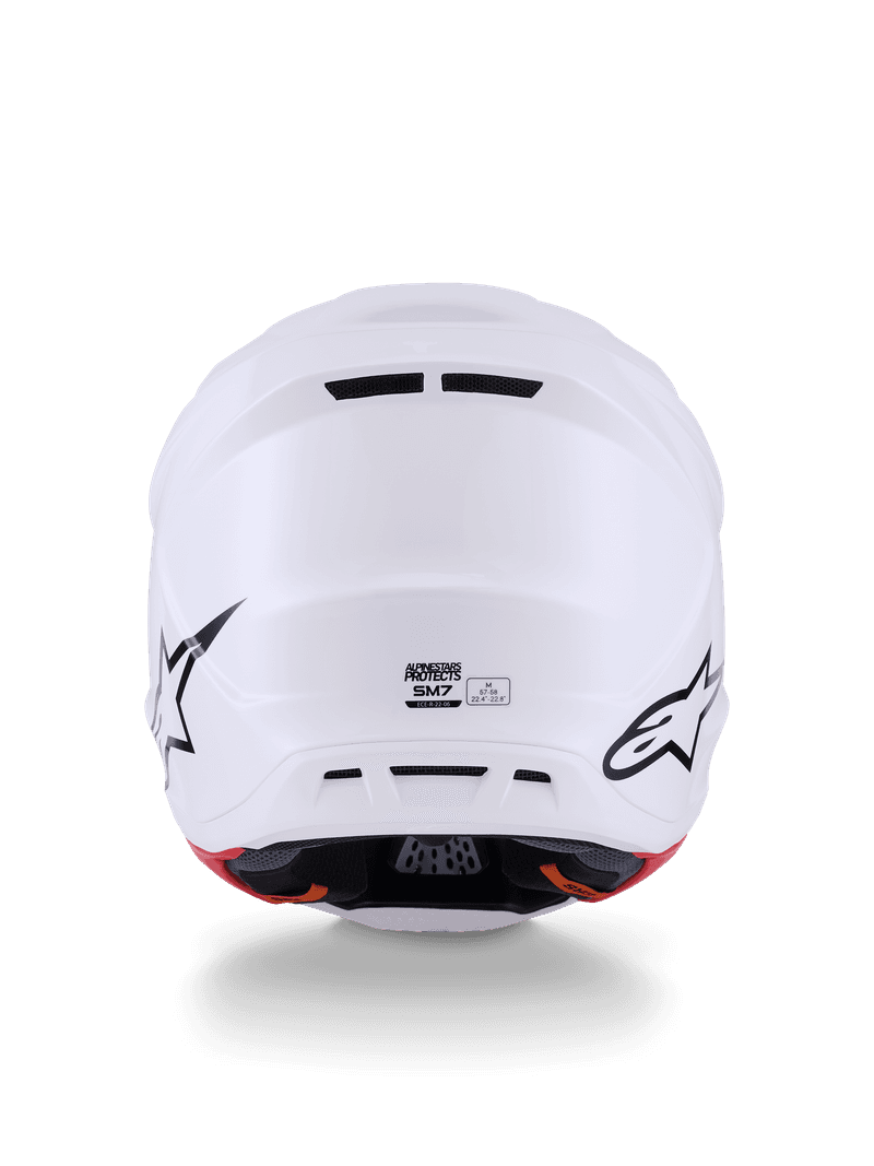 Alpinestars S-M7 Solid hjelm hvit blank