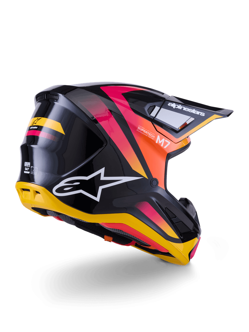 Alpinestars S-M7 Rise hjelm svart/gul/rosa