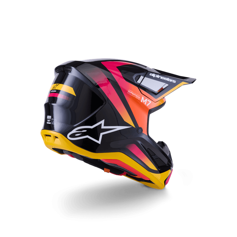 Alpinestars S-M7 Rise hjelm svart/gul/rosa