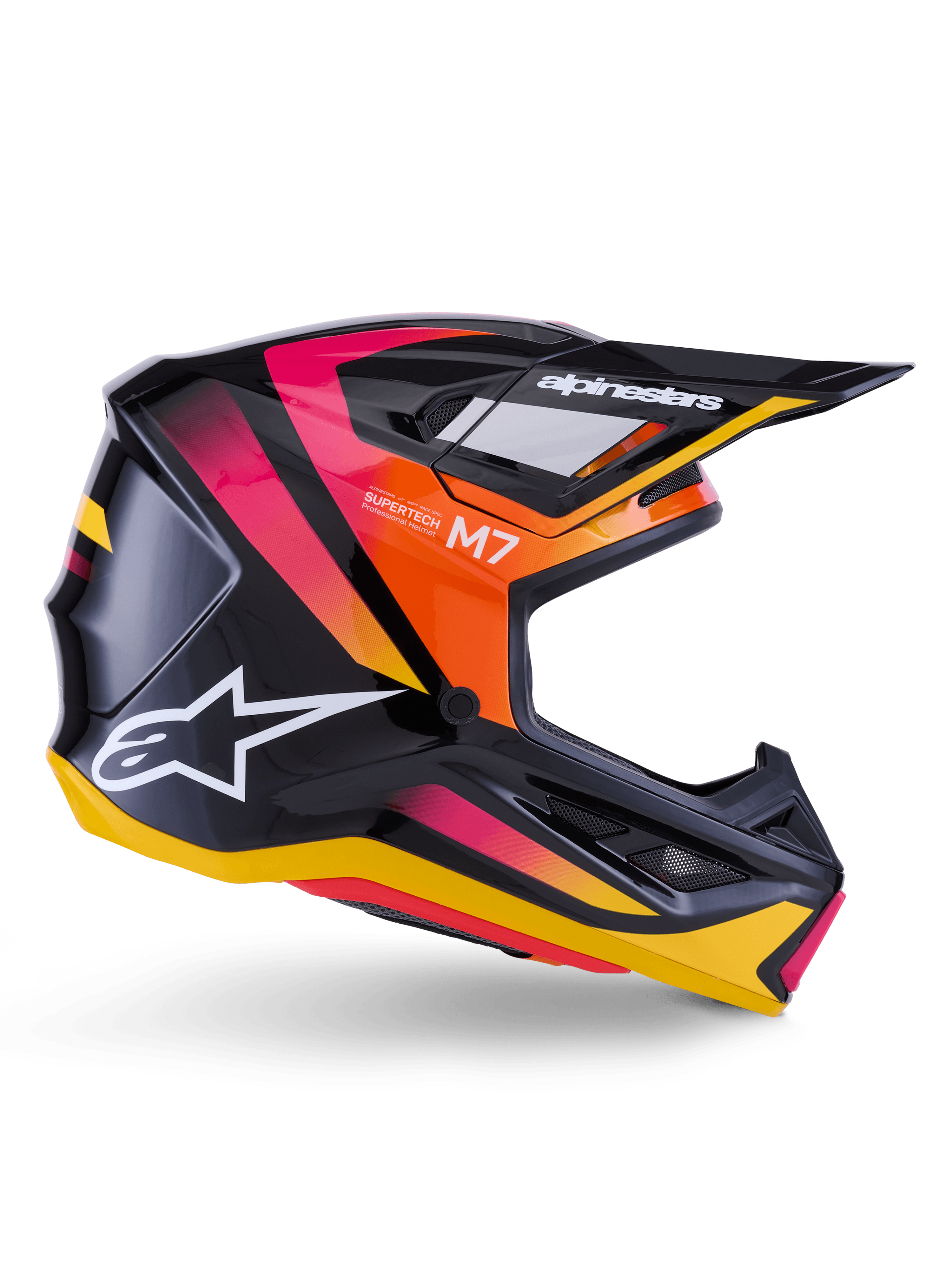 Alpinestars S-M7 Rise hjelm svart/gul/rosa