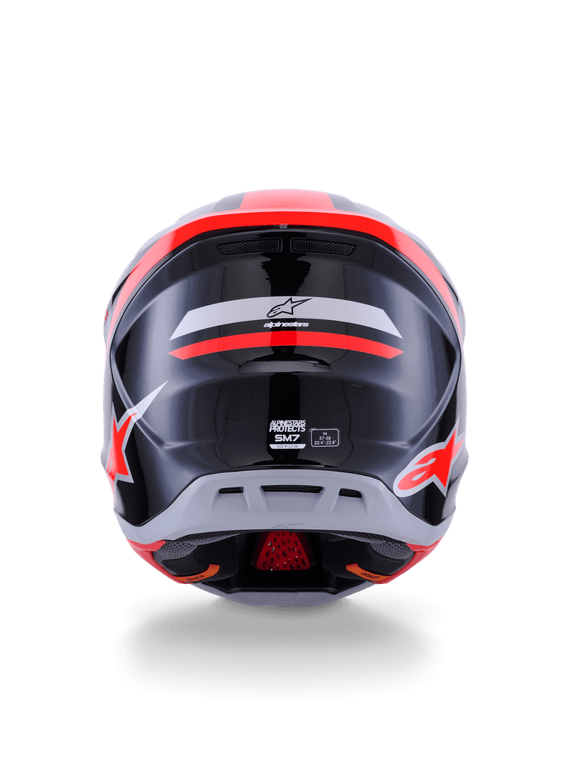 Alpinestars S-M7 Rise hjelm svart/sølv/fluo rød