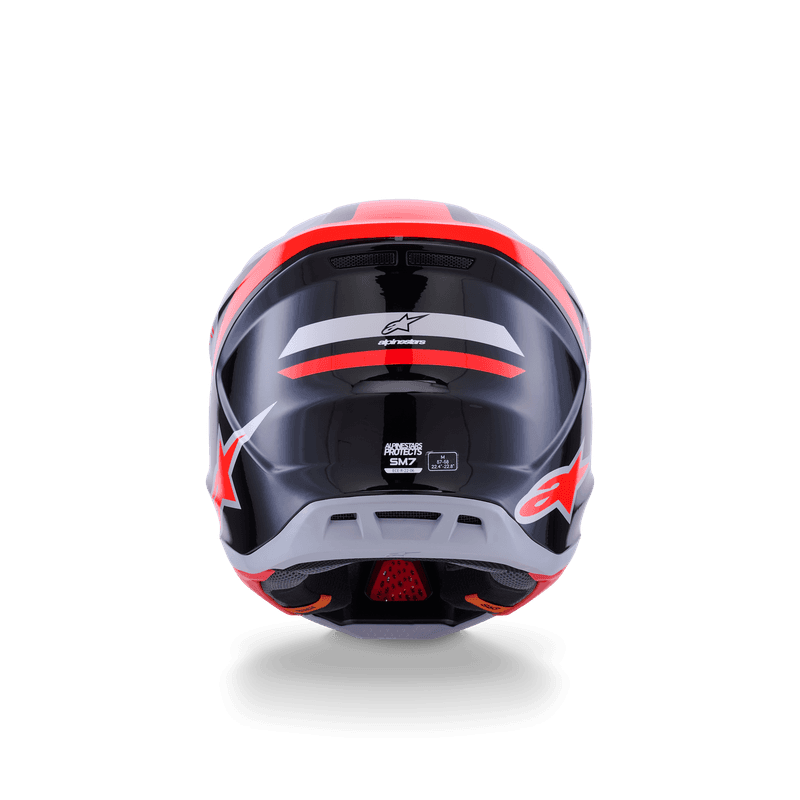 Alpinestars S-M7 Rise hjelm svart/sølv/fluo rød