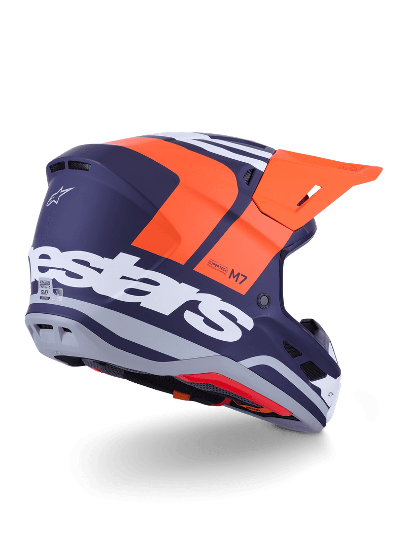 Alpinestars S-M7 Core hjelm oransje/blå matt