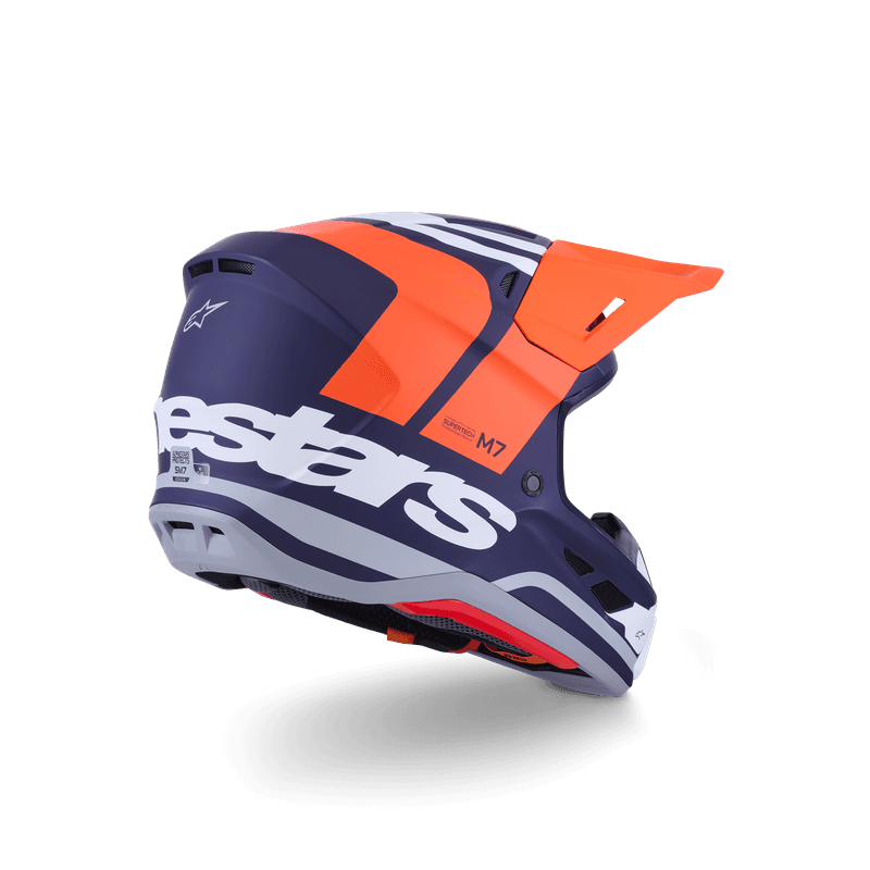 Alpinestars S-M7 Core hjelm oransje/blå matt