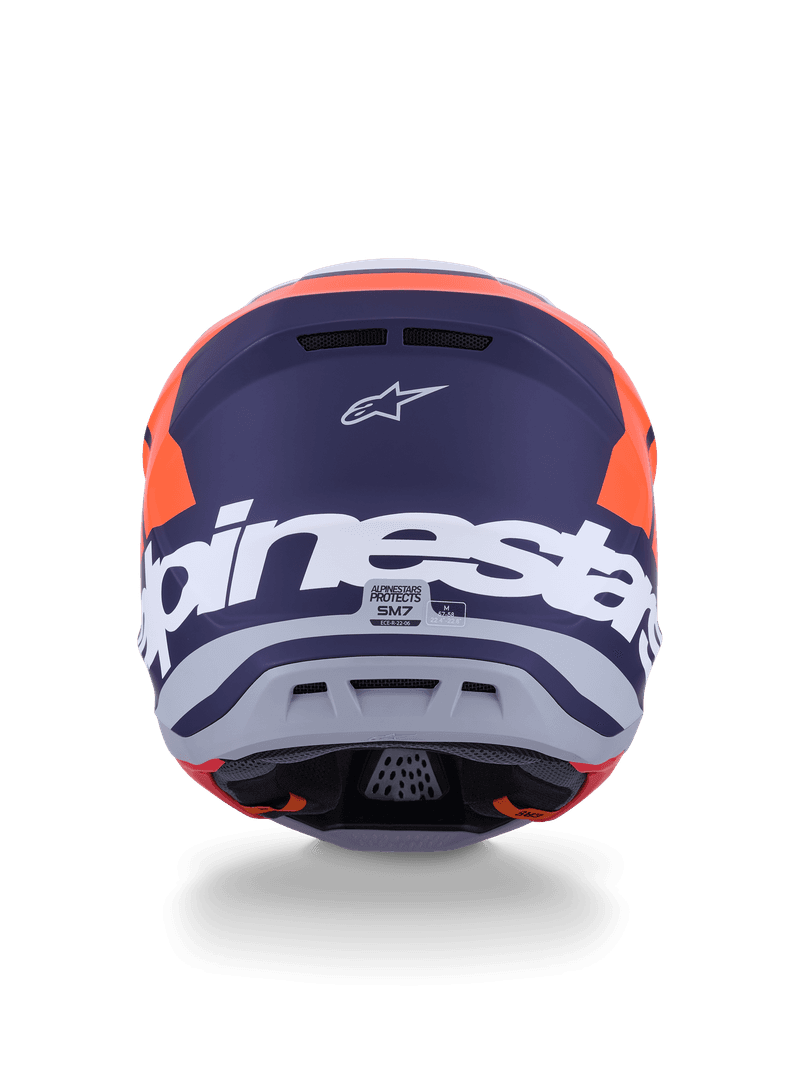 Alpinestars S-M7 Core hjelm oransje/blå matt