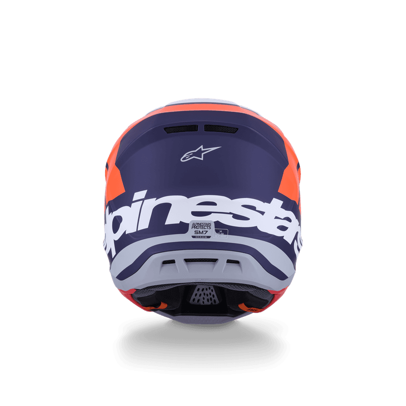 Alpinestars S-M7 Core hjelm oransje/blå matt