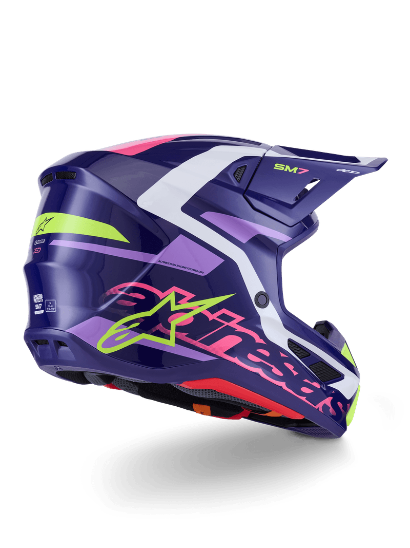 Alpinestars S-M7 Deed hjelm lilla/rosa