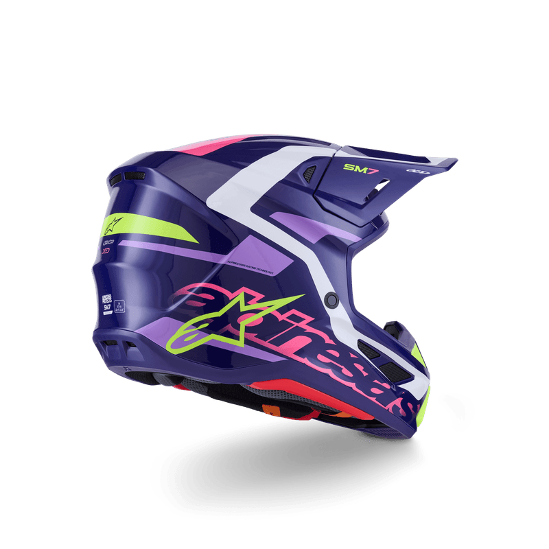 Alpinestars S-M7 Deed hjelm lilla/rosa