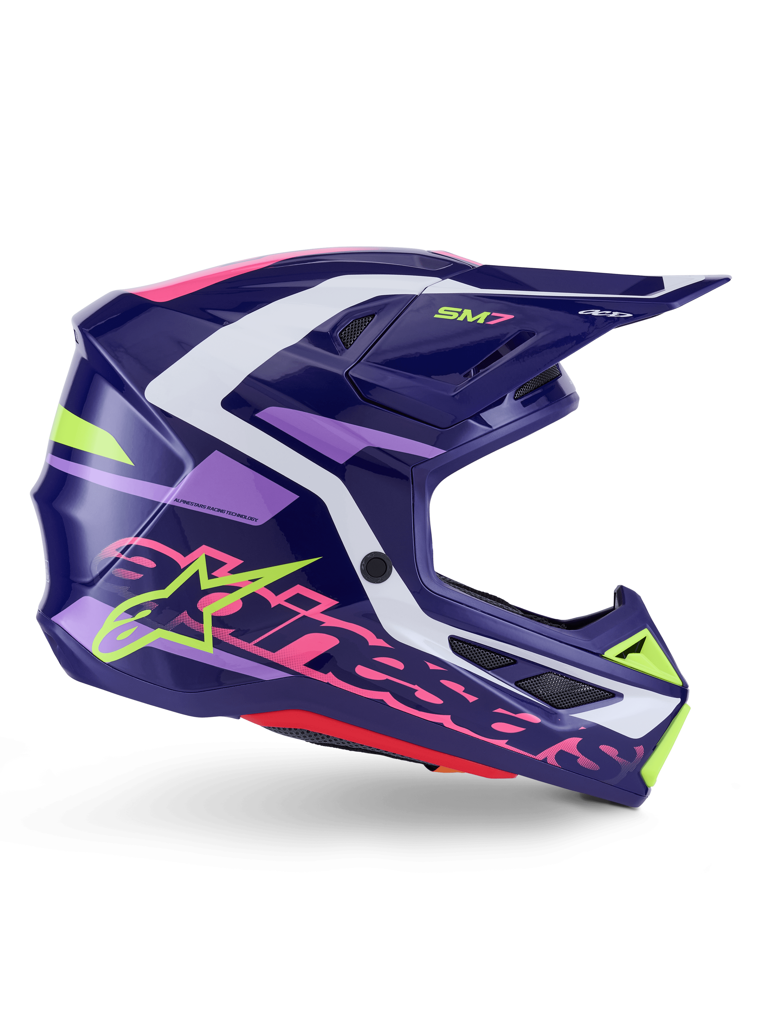 Alpinestars S-M7 Deed hjelm lilla/rosa