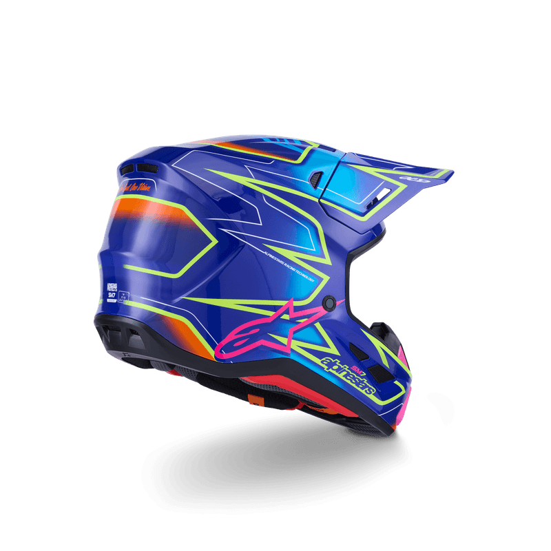 Alpinestars S-M7 Cast hjelm blå/rosa/fluo gul
