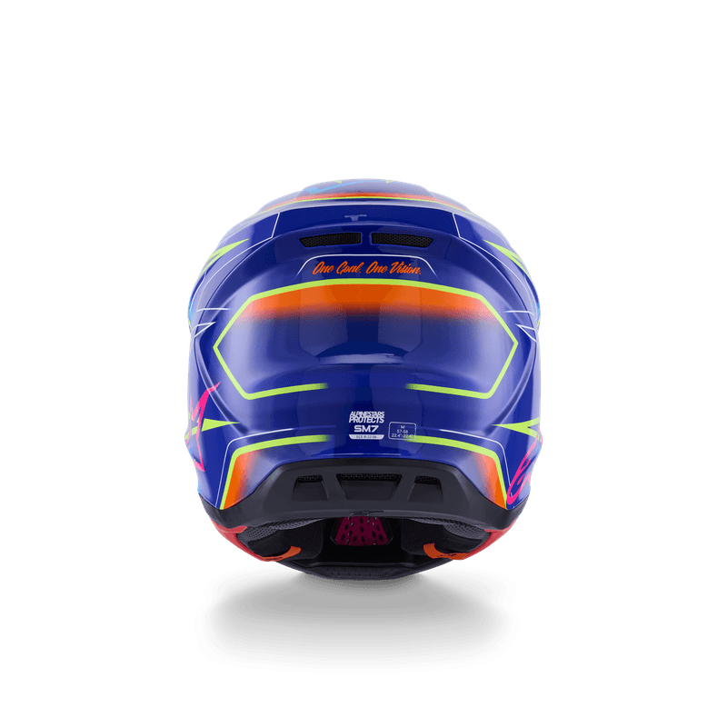 Alpinestars S-M7 Cast hjelm blå/rosa/fluo gul