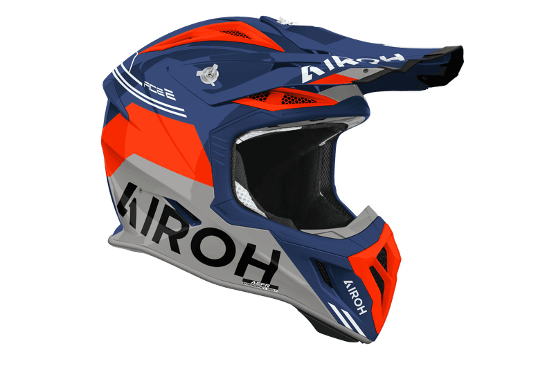 Airoh Aviator Ace 2 Fury hjelm blå/oransje blank