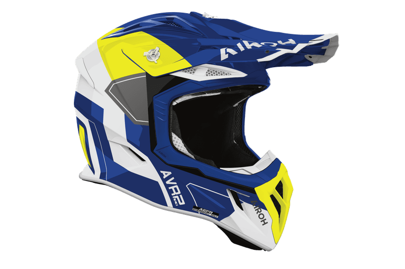 Airoh Aviator Ace 2 Shield hjelm blå/gul blank