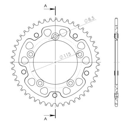 Supersprox Stealth Rear sprocket KTM SX65 46