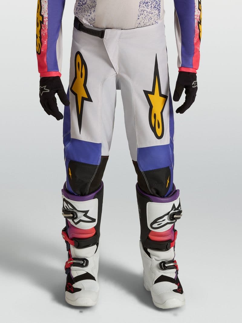 Alpinestars Youth Fluid Drag junior crossbukse Lilla/Blå/Gull