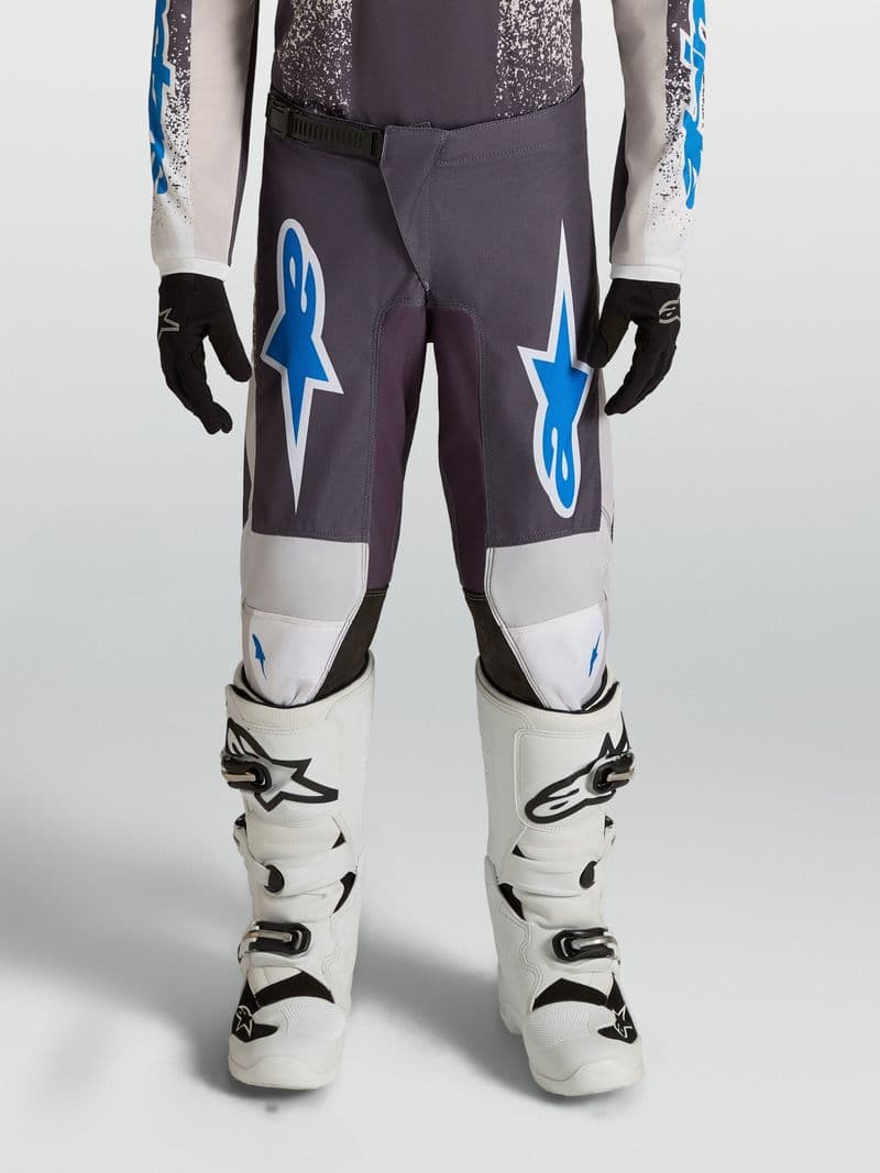 Alpinestars Youth Fluid Drag junior crossbukse Grå/Lilla/UCLA-blå