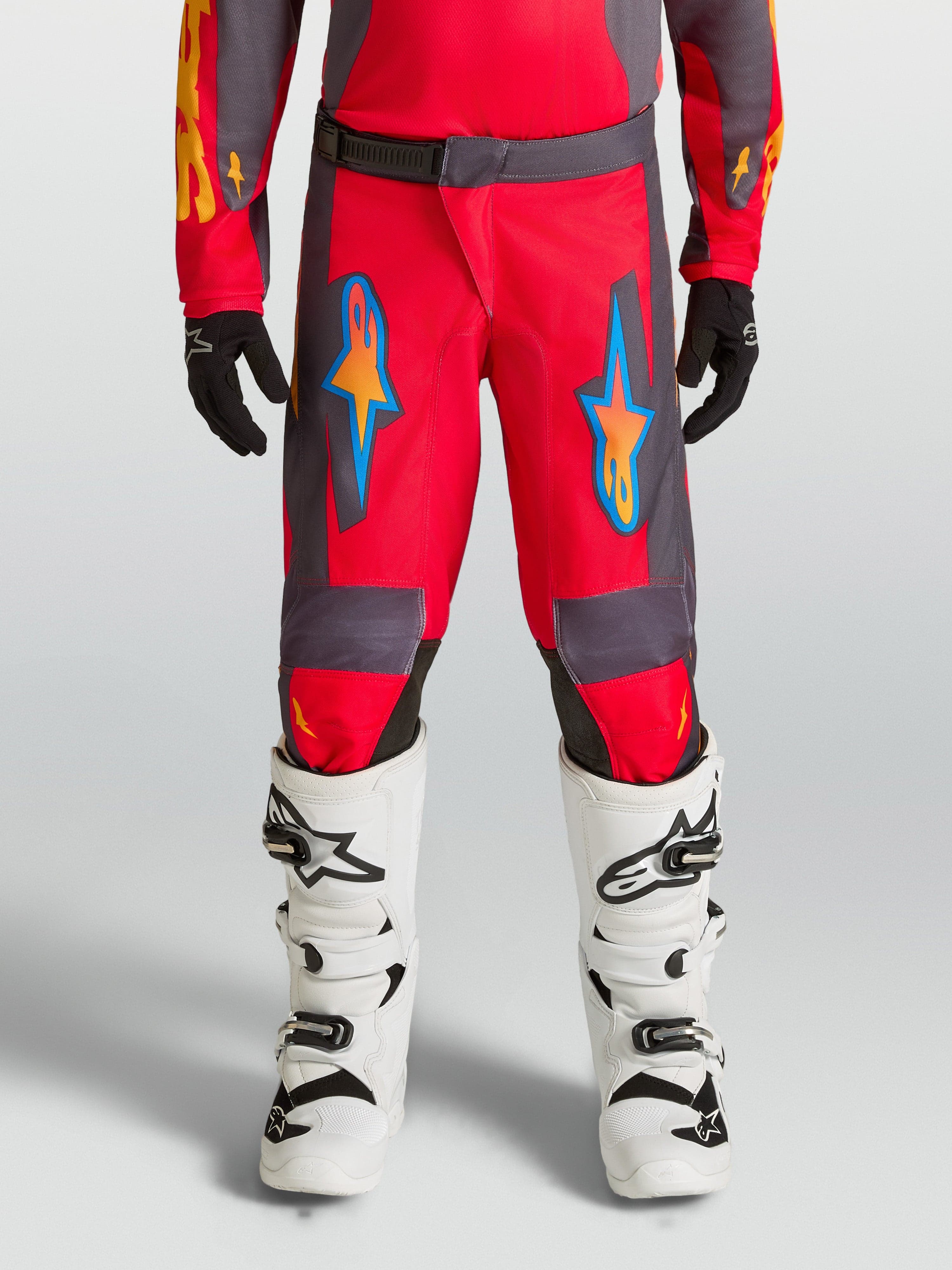 Alpinestars Youth Fluid Hunt junior crossbukse Rød/Grå/Korall