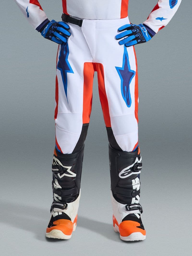 Alpinestars Youth Fluid Grid junior crossbukse Oransje/UCLA-blå