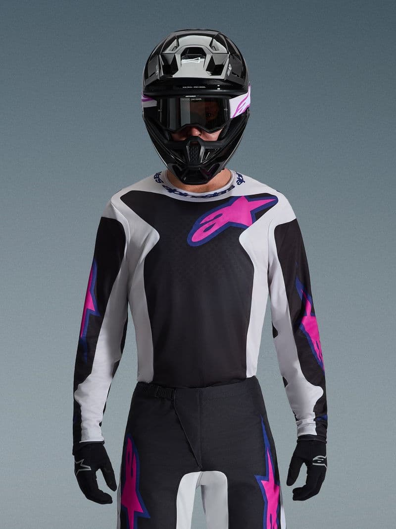 Alpinestars Fluid Grid crosstrøye Svart/Grå/Lilla
