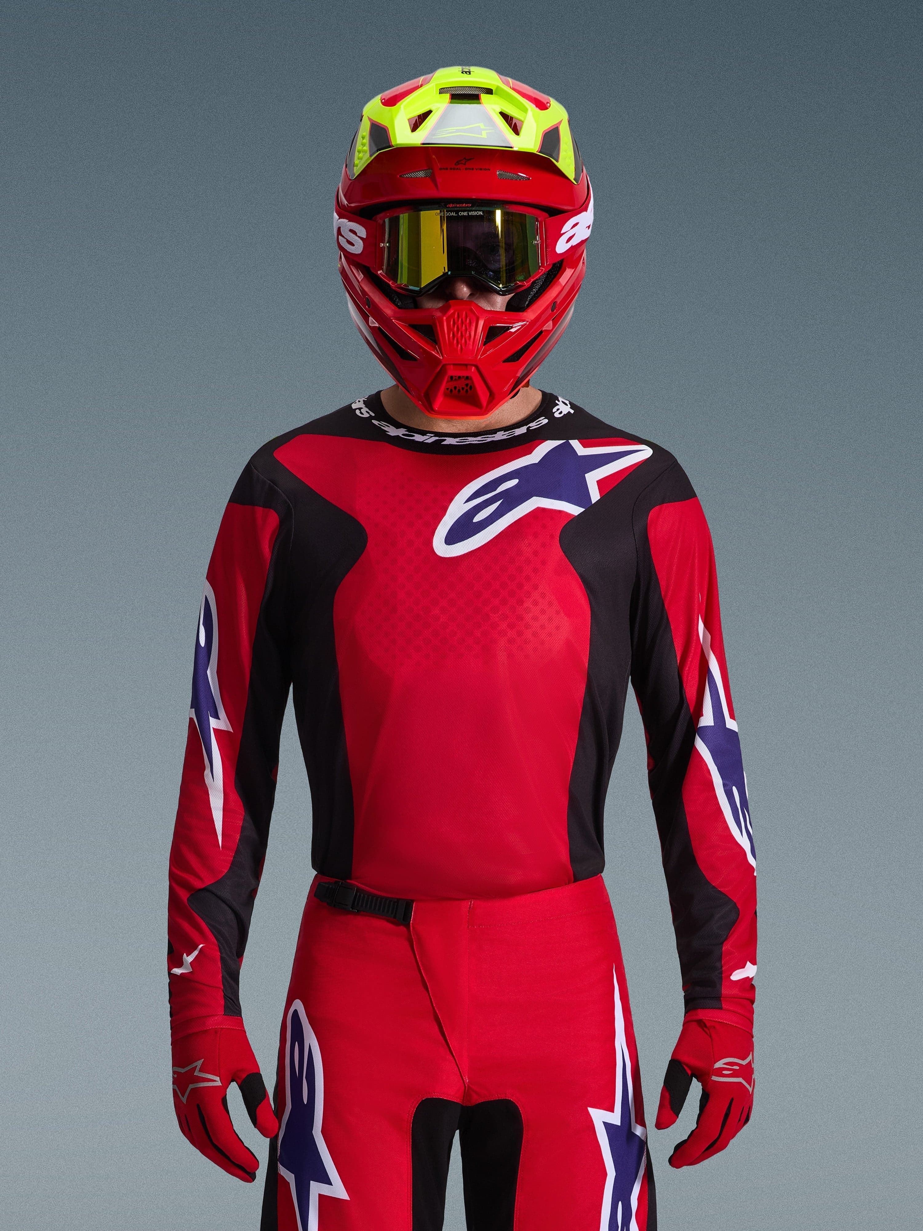 Alpinestars Fluid Grid crosstrøye Rød/Svart/Lilla