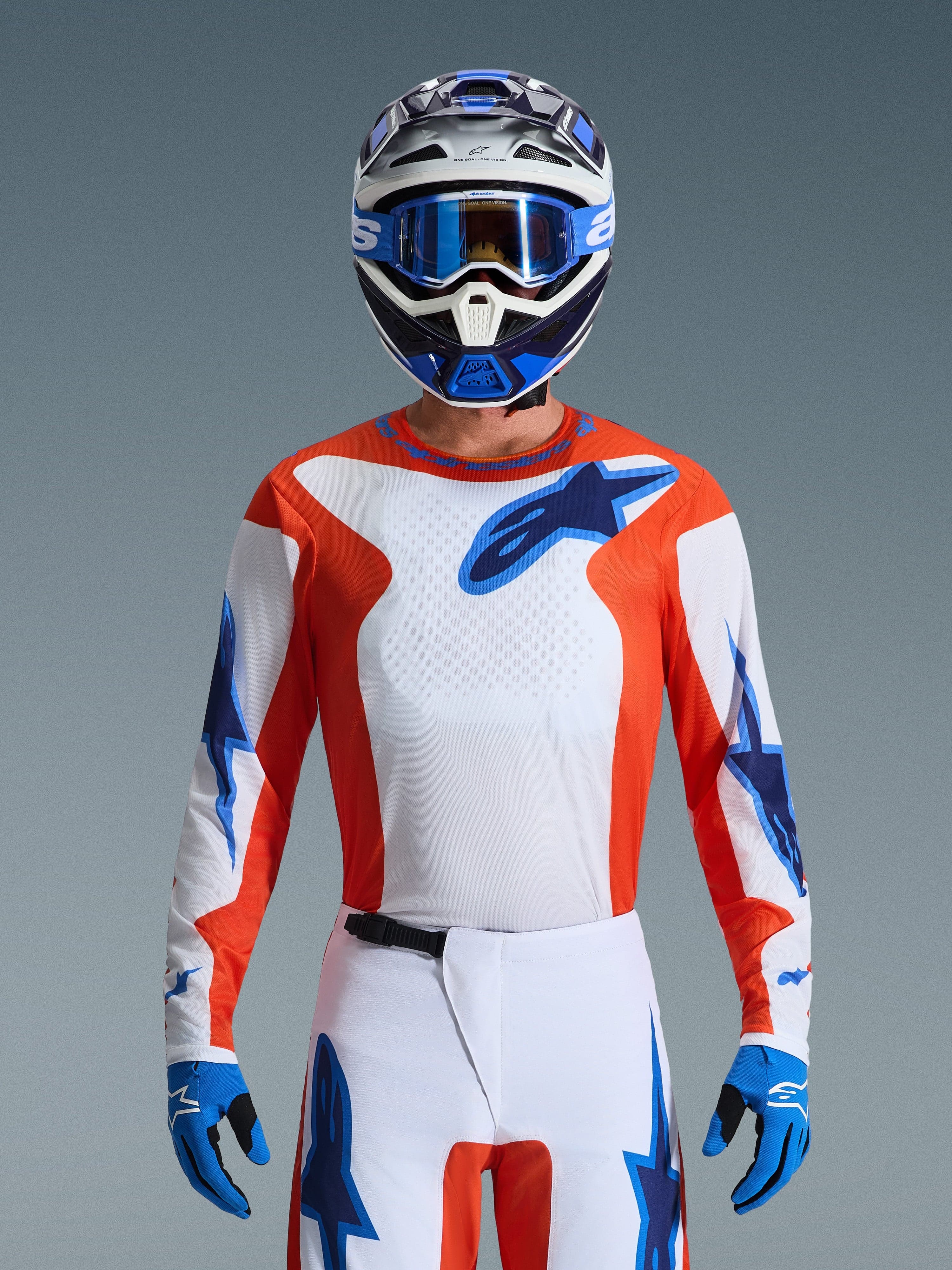 Alpinestars Fluid Grid crosstrøye Oransje/UCLA-blå