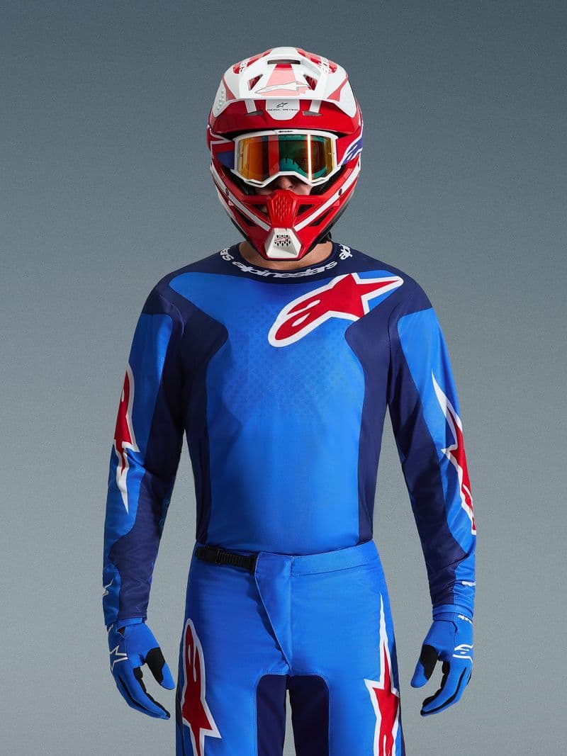 Alpinestars Fluid Grid crosstrøye Blå/Rød