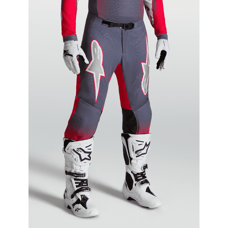 Alpinestars Supertech Hiten AFD crossbukse Grå/Rød Neon/Lilla - bilde 1