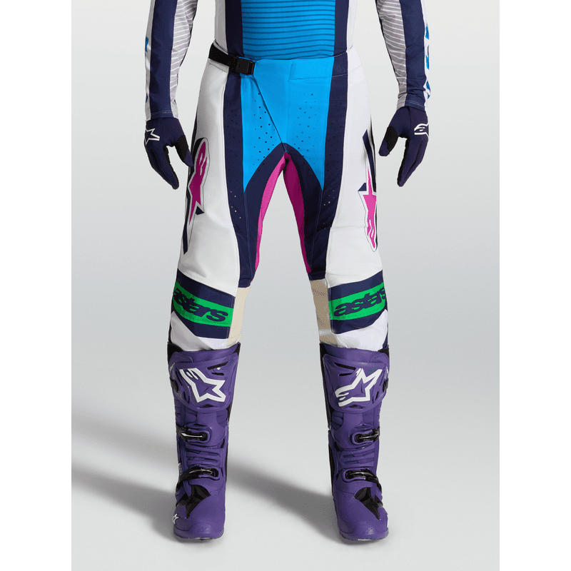 Alpinestars Techstar Maven crossbukse Hvit/Blå/Grønn Neon - bilde 1