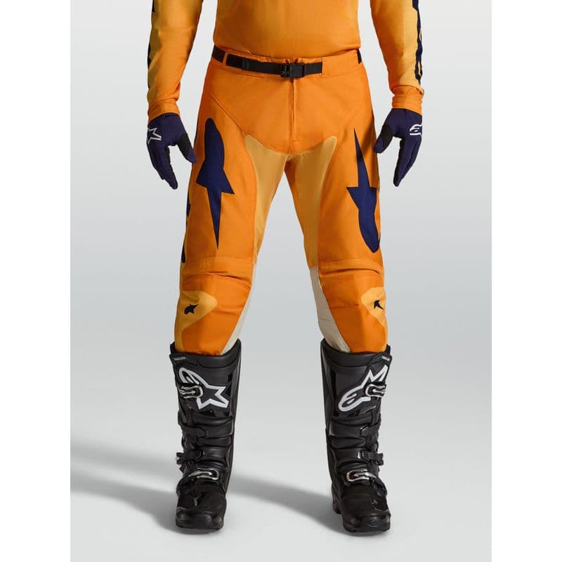 Alpinestars Racer Amber crossbukse Oransje/Gull/Mørk Blå - bilde 1