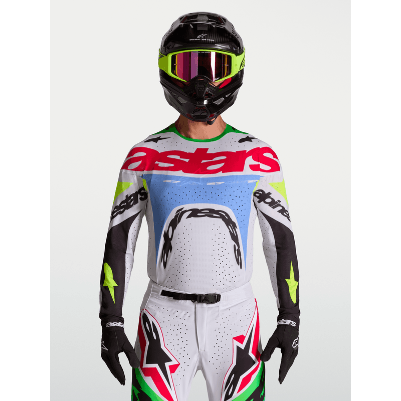 Alpinestars Supertech Dyna crosstrøye Lilla/Grønn Neon/Sort - bilde 1