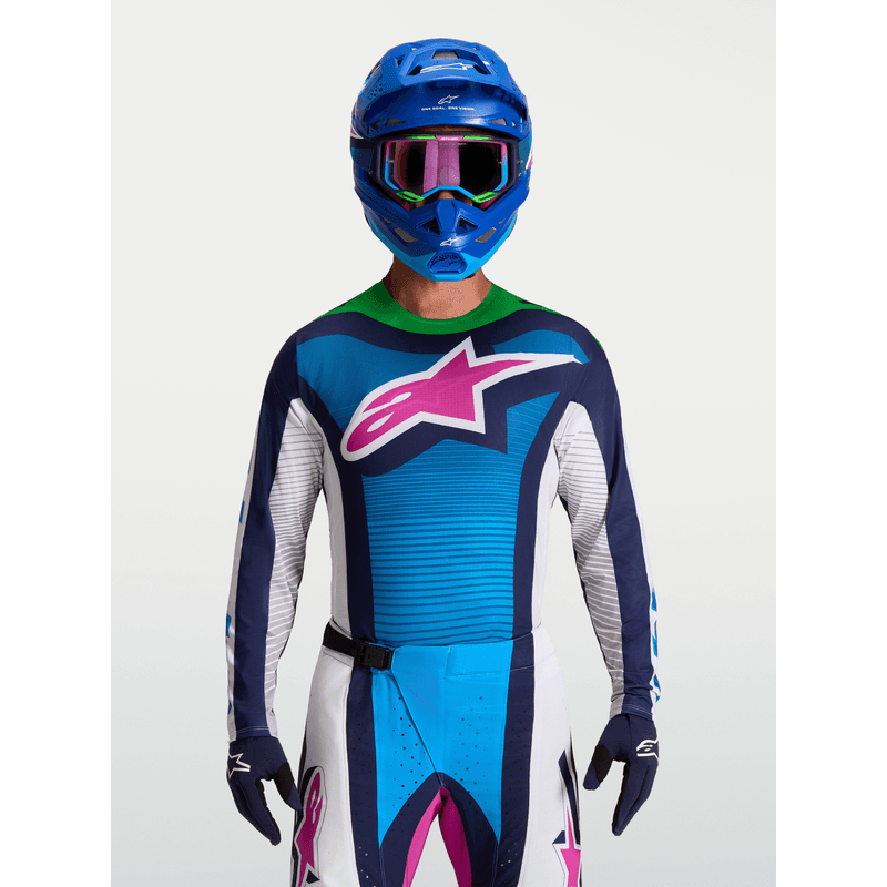 Alpinestars Techstar Maven crosstrøye Hvit/Blå/Grønn Neon - bilde 1
