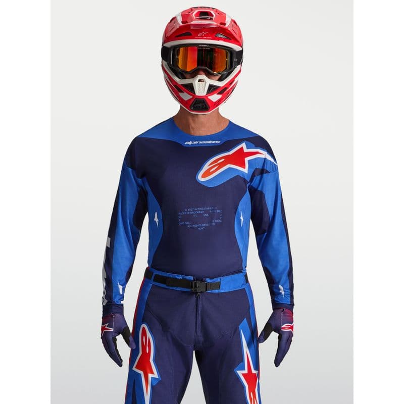 Alpinestars Racer Hunt crosstrøye Blå/Mørk Blå/Rød - bilde 1
