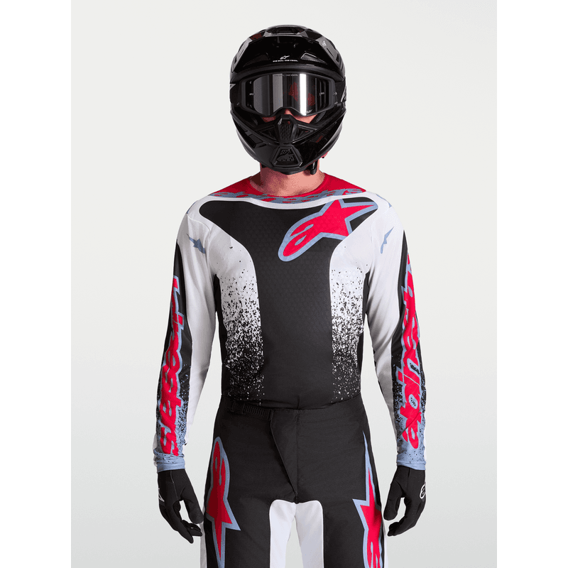 Alpinestars Fluid Drag crosstrøye Sort/Hvit/Blå/Rød Neon - bilde 1