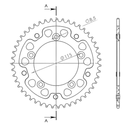 Supersprox Stealth Rear sprocket KTM SX65 46