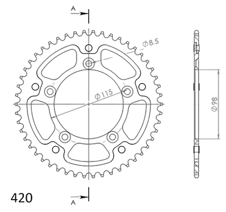 Supersprox Stealth Rear sprocket KTM SX65 50