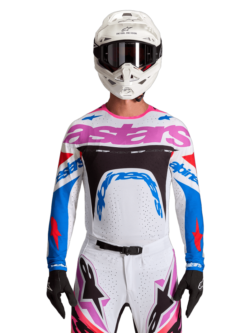 Alpinestars Supertech Dyna crosstrøye Hvit/Blå/Sort/Lilla - bilde 1