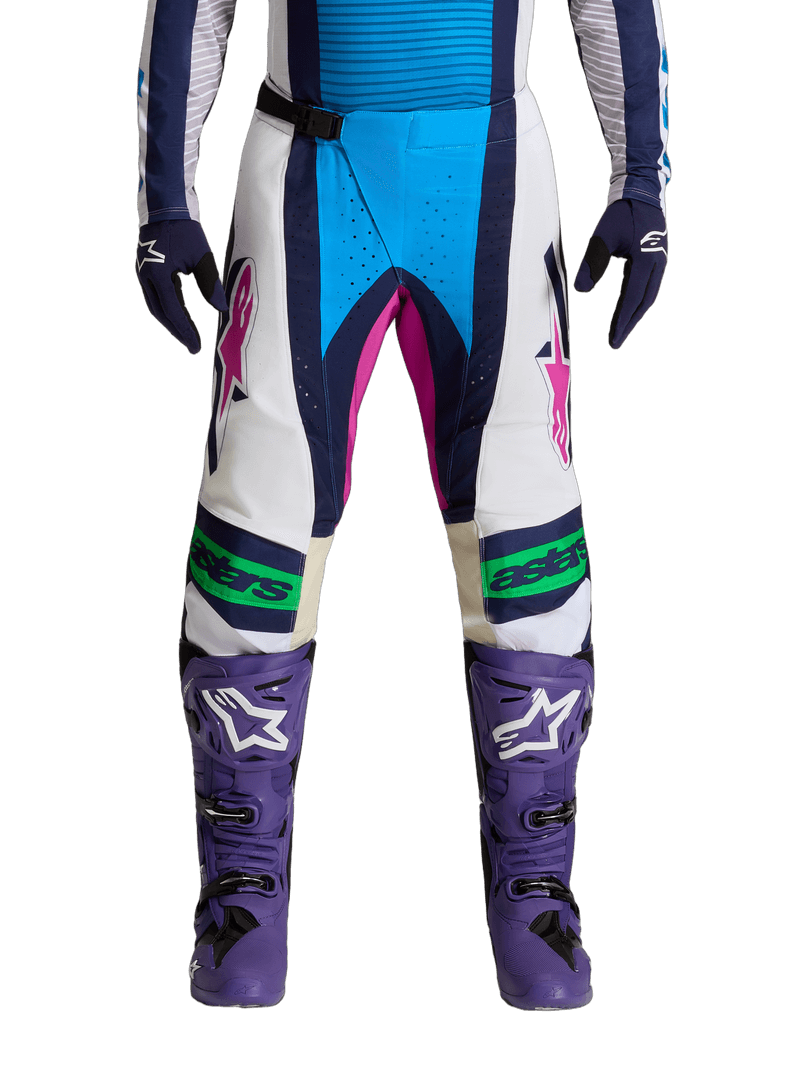 Alpinestars Techstar Maven crossbukse Hvit/Blå/Grønn Neon - bilde 1