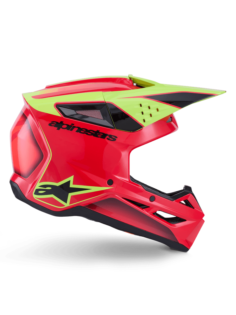 Alpinestars S-M3 Fray hjelm rød/fluo gul/svart