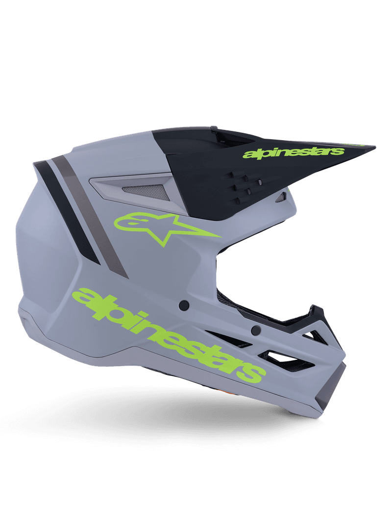 Alpinestars S-M3 Radium hjelm grå/svart/fluo gul matt