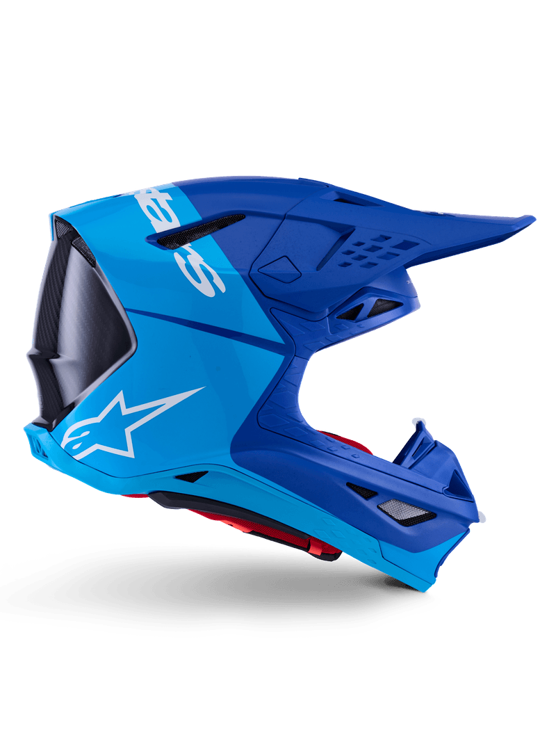 Alpinestars Supertech M10 Flood hjelm metallisk blå/blå/karbon