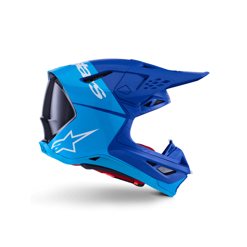 Alpinestars Supertech M10 Flood hjelm metallisk blå/blå/karbon