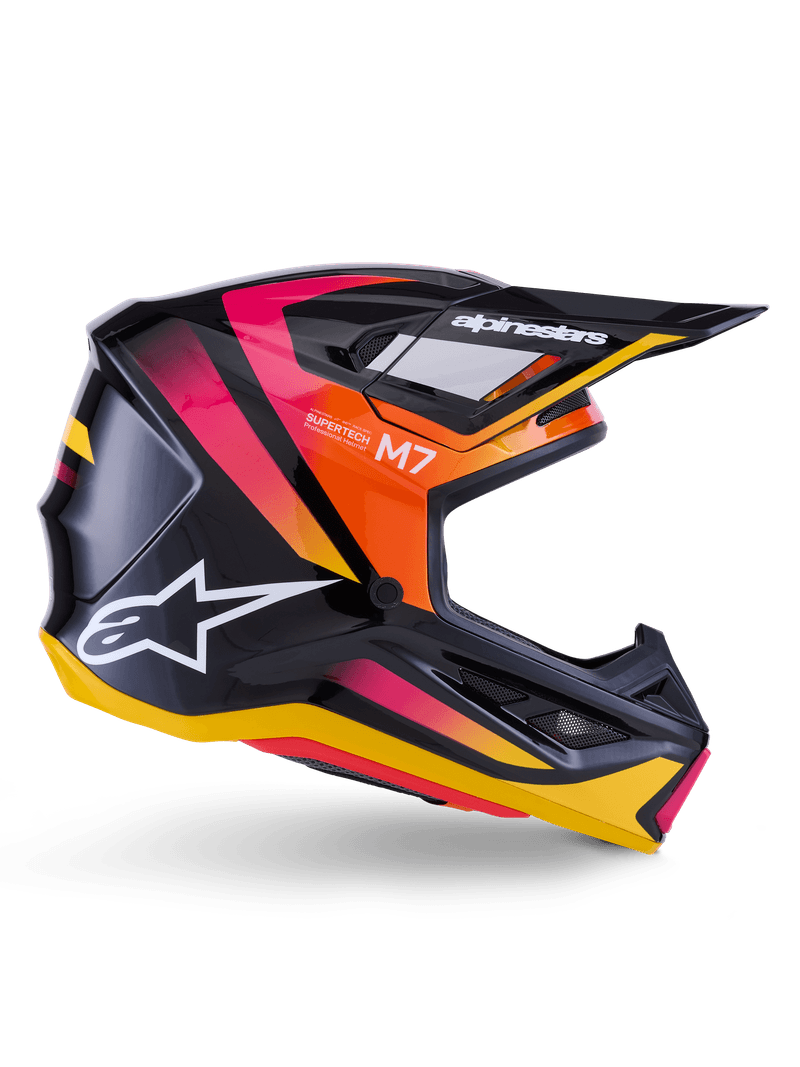Alpinestars S-M7 Rise hjelm svart/gul/rosa